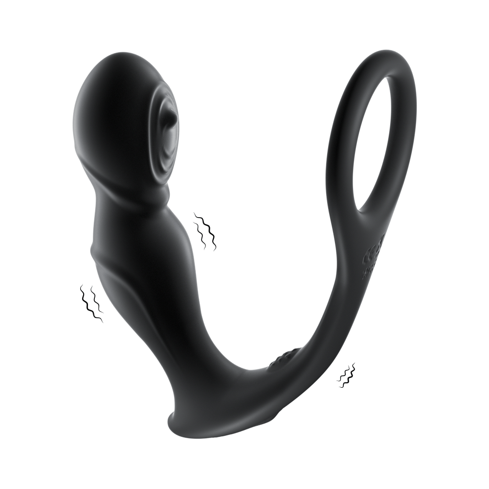 指先ほじるペニスリング付アナルバイブコンパクトで挿入しやすく、プライベートな部分を広げ過ぎません