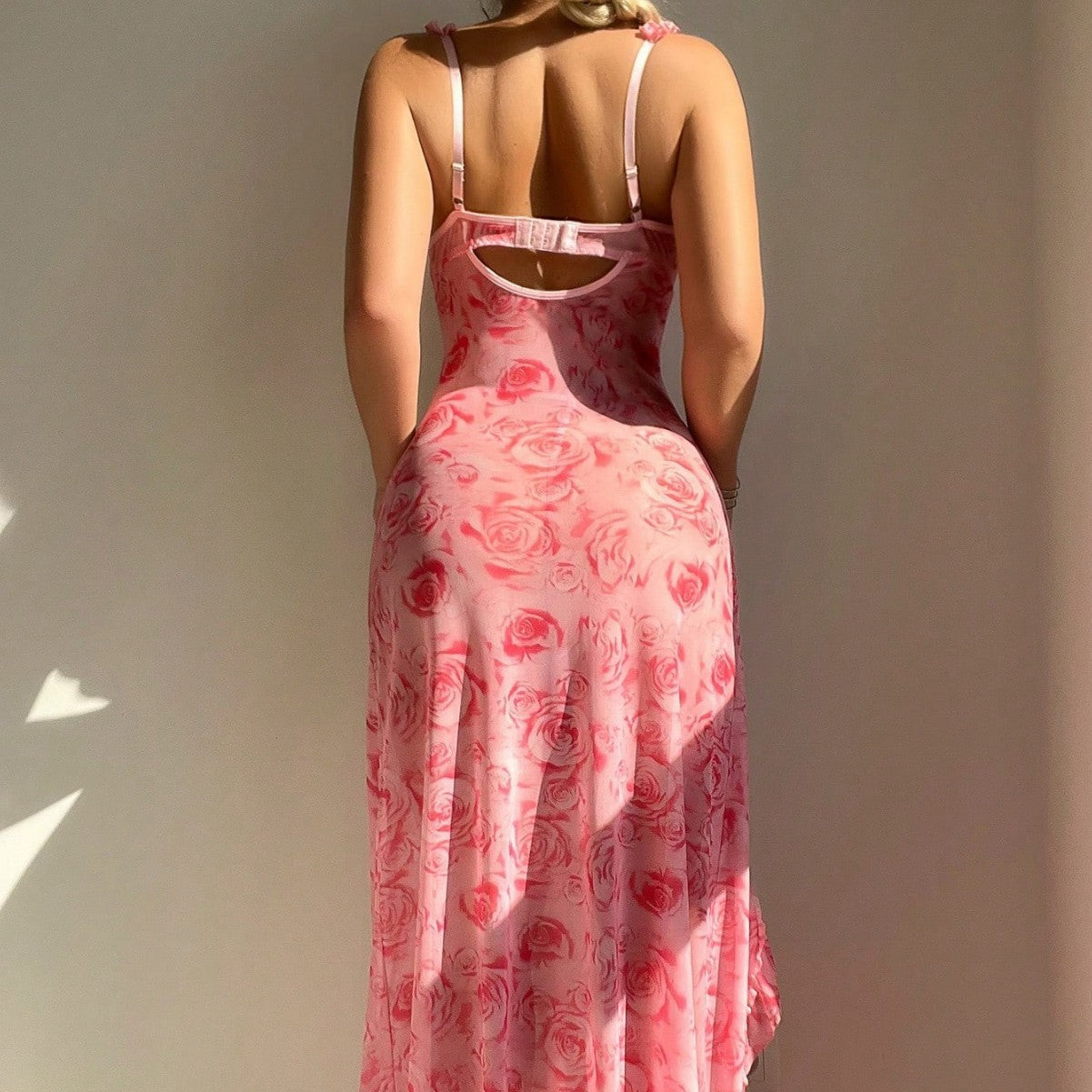 Amazon High-Slit Teddy Set Hot-selling Women's Camisole Floral Split Dress Sexy Lingerie