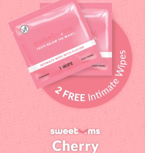 SWEETUMS SPLIT PANTY W/ WIPES CHERRY S/M