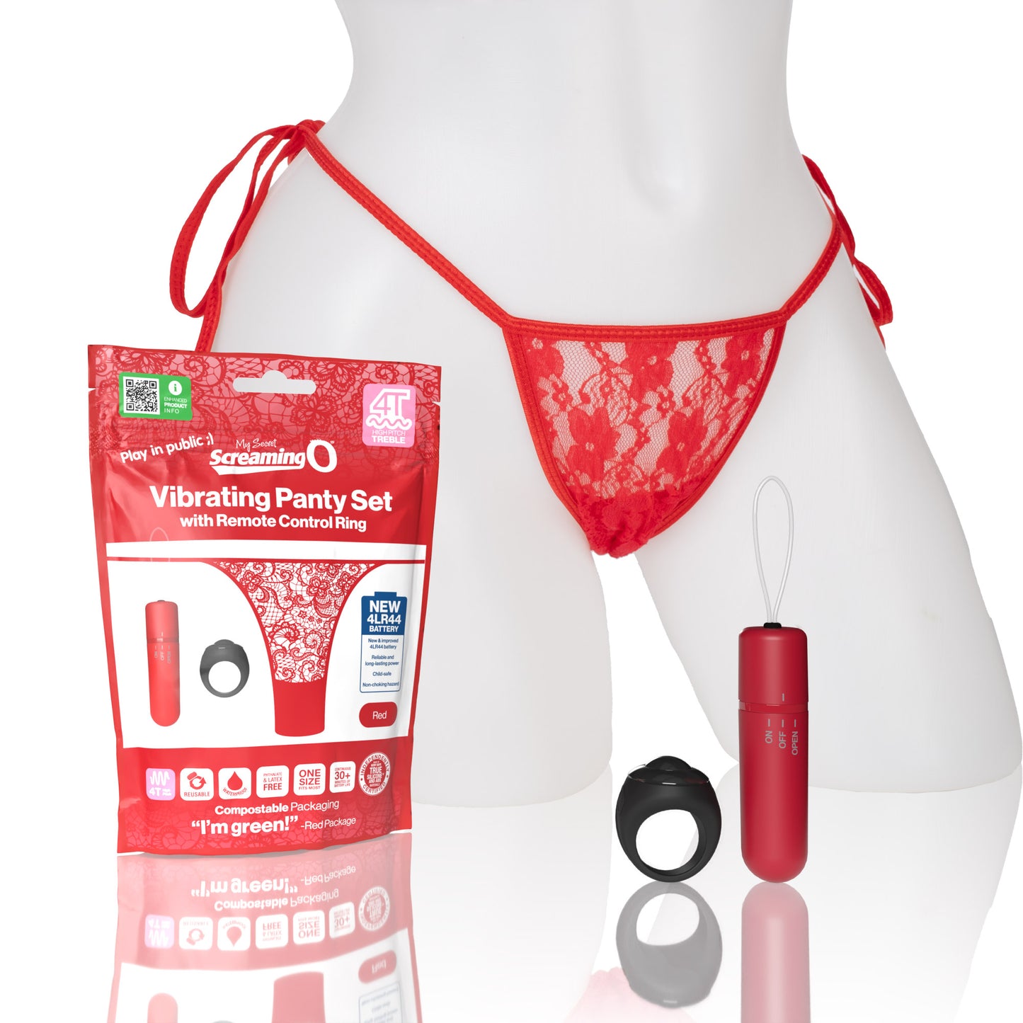 SCREAMING O MY SECRET 4T PANTY VIBE RED (TREBLE)