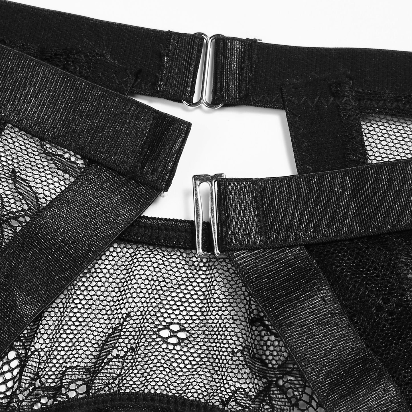 Europe and America Sexy suit Sexy Underwear with Steel Ring Lace Ultra-Thin Four-Piece Set Garter Stockings Bra Set