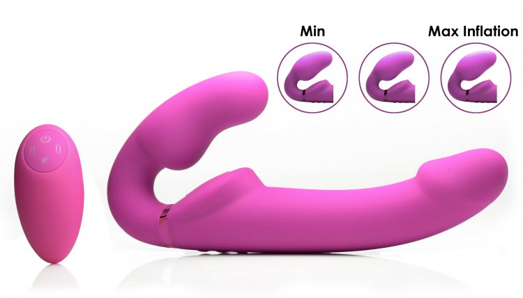 STRAP U 10X EVOKE ERGO-FIT INFLATABLE & VIBRATING STRAPLESS STRAP-ON
