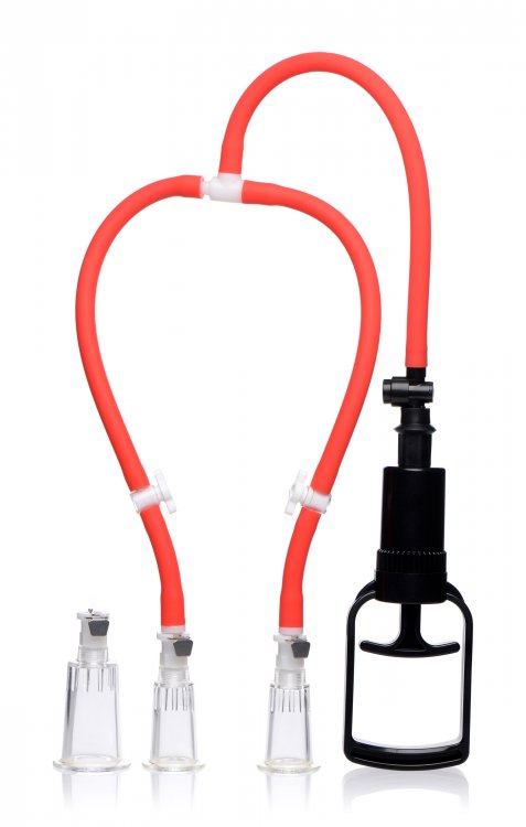 (D)MASTER SERIES 3-WAY SUCK HE NIPPLE & CLIT PUMP SYSTEM