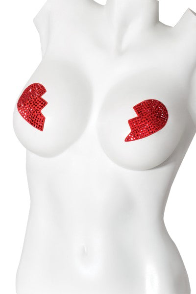 PASTIES BROKEN HEARTS RED