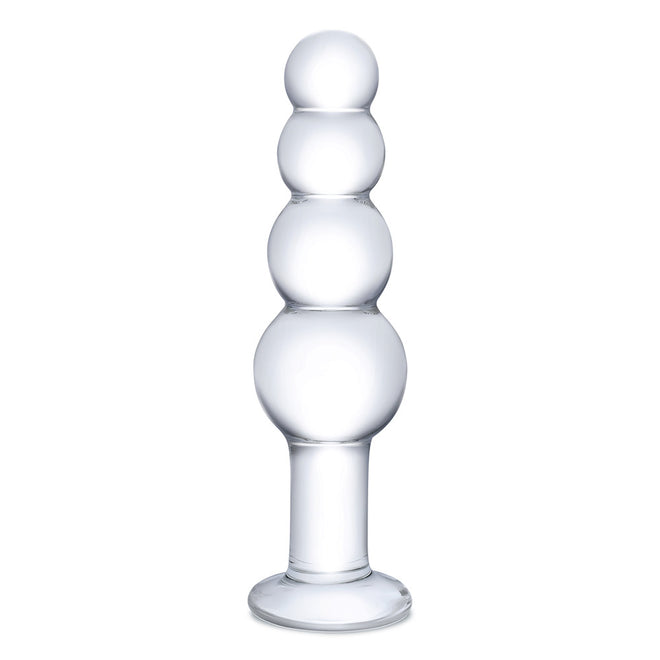 GLAS 7.25 GLASS BEADED BUTT PLUG "