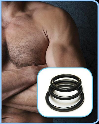 RUBBER COCK RINGS 3 PACK