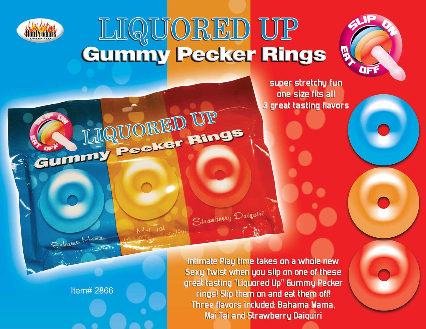 LIQUORED UP PECKER GUMMY RINGS 3PK