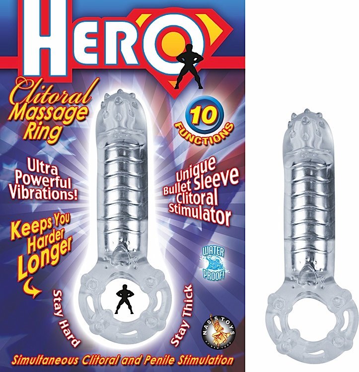 HERO COCKRING & CLIT MASSAGER CLEAR