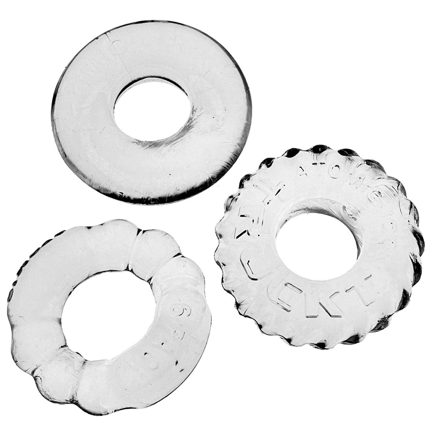 BONEMAKER 3PK COCKRING SET CLEAR (NET)