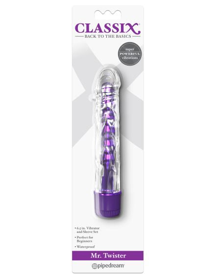 CLASSIX MR TWISTER PURPLE METALLIC VIBE W TPE SLEEVE