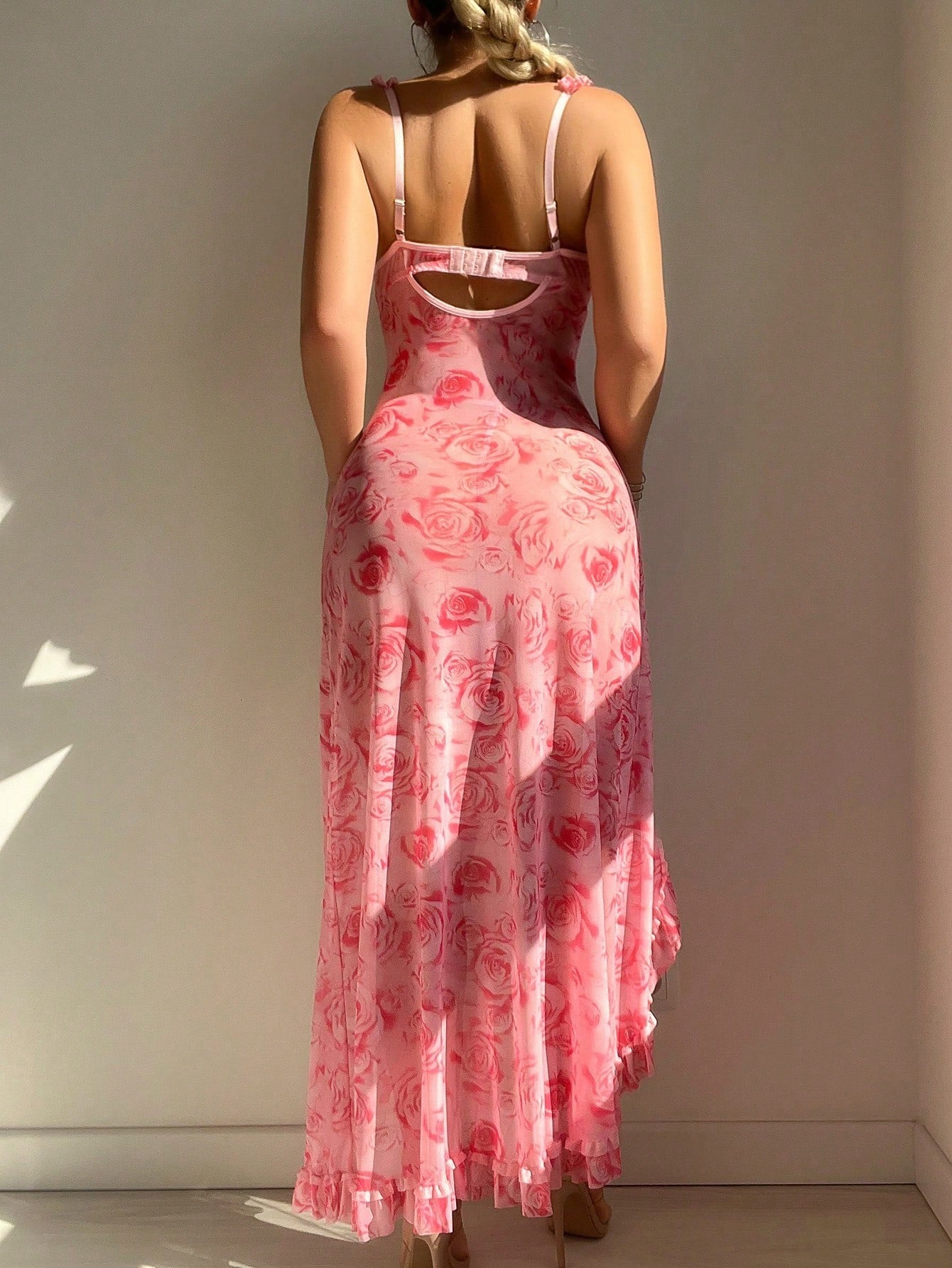 Amazon High-Slit Teddy Set Hot-selling Women's Camisole Floral Split Dress Sexy Lingerie