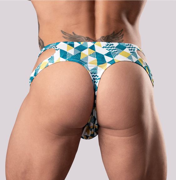 CUT IT OUT! CUTOUT THONG BLUE S/M