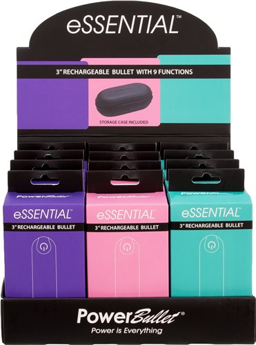 POWER BULLET ESSENTIAL 3.5IN RECHARGEABLE BULLET 12PC DISPLAY