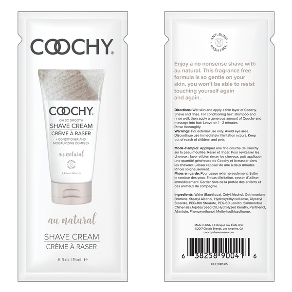 Shave Cream Au Natural 0.5 fl oz | 15mL - FOIL