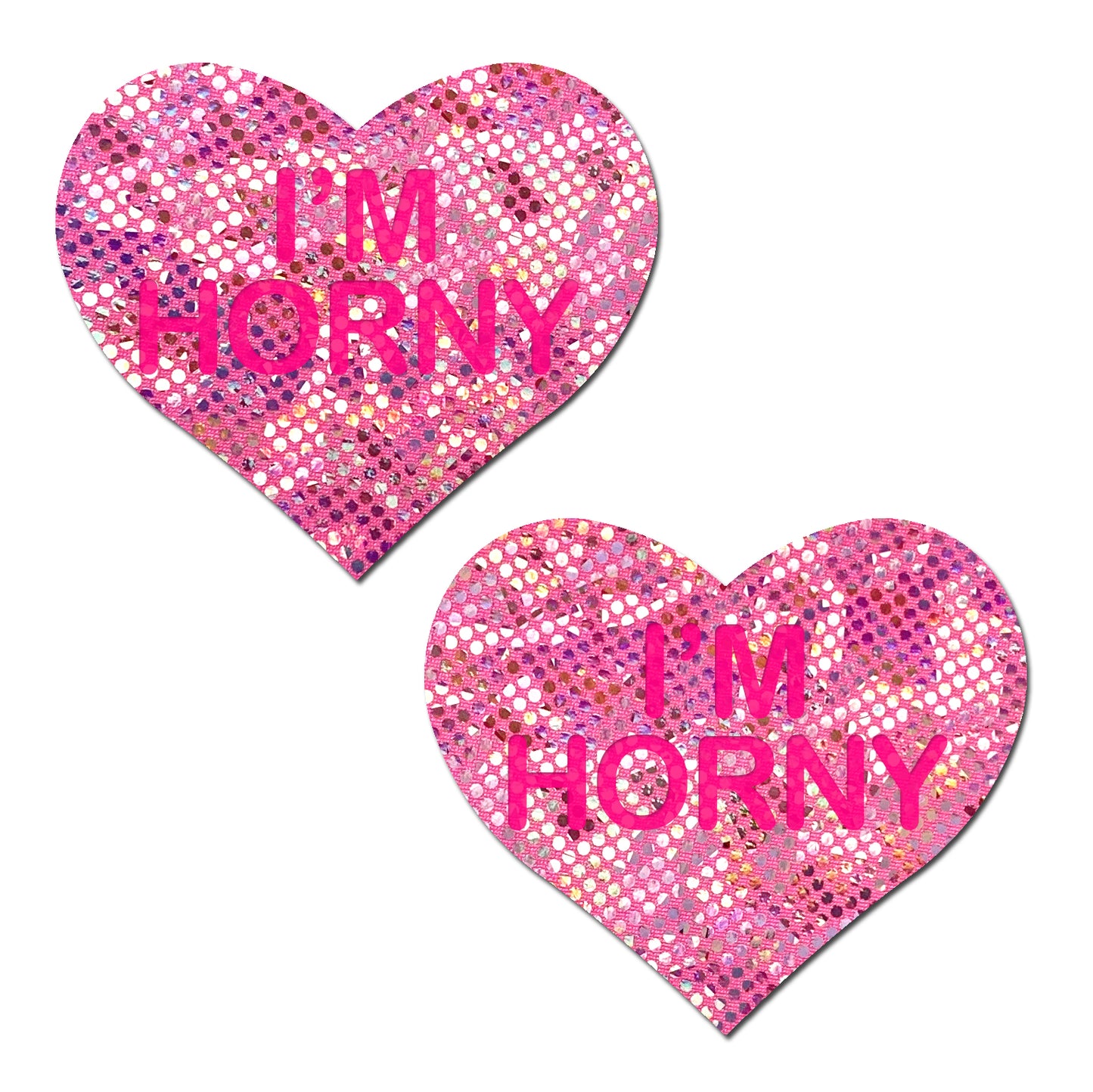 PASTEASE LOVE LIQUID PINK HEART I'M HORNY NIPPLE PASTIES