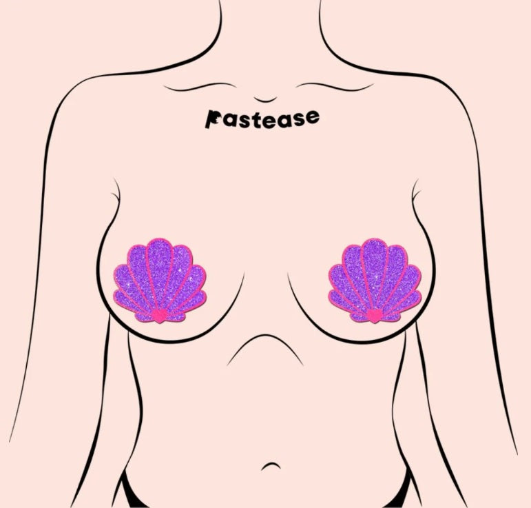 PASTEASE MERMAID SHELLS NEON PINK & PURPLE