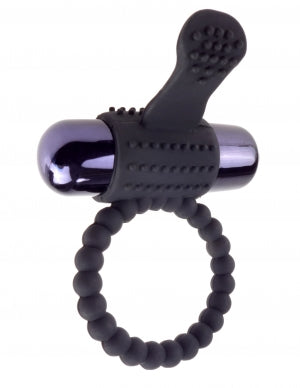 FANTASY C RINGZ VIBRATING SILICONE SUPER RING BLACK