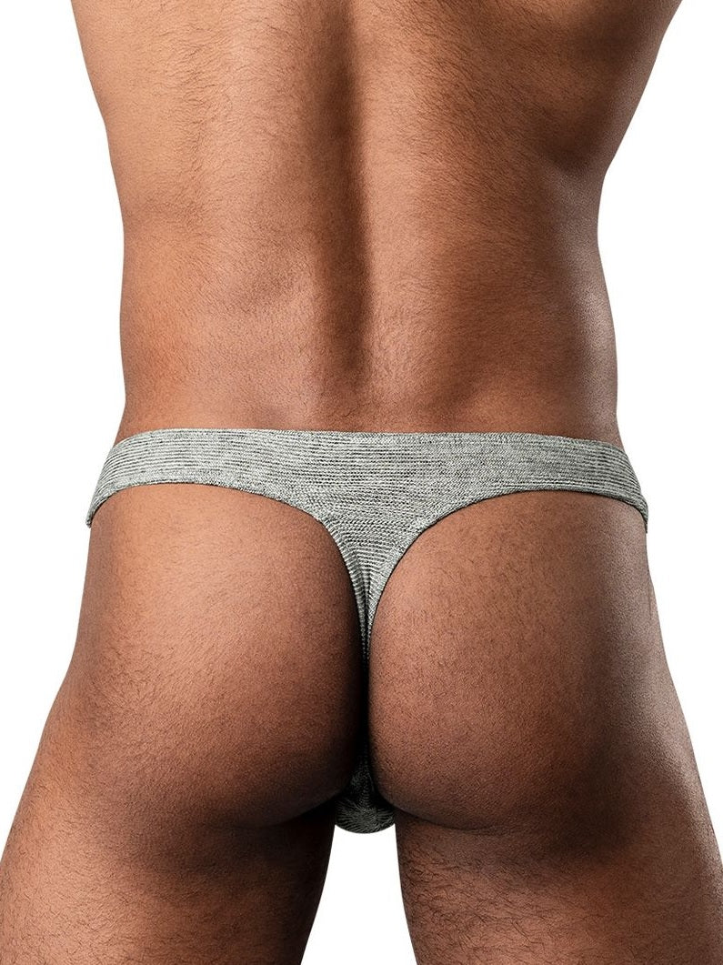 RIBBED & READY THONG GREY L/XL