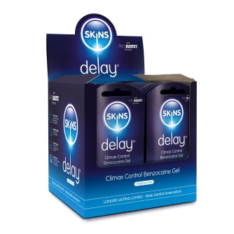 SKINS BENZOCAINE DELAY GEL FOILS 3ML 36PC WITH POS