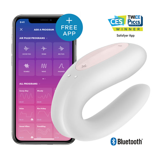 SATISFYER DOUBLE JOY WHITE W/ APP (NET)