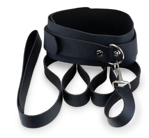 KINK CURIOUS COLLAR & LEASH SET BLACK