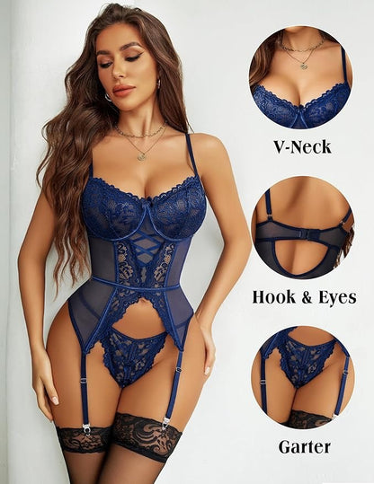 Sexy lingerie sets Amazon cross-border fashion new lace sexy lingerie set