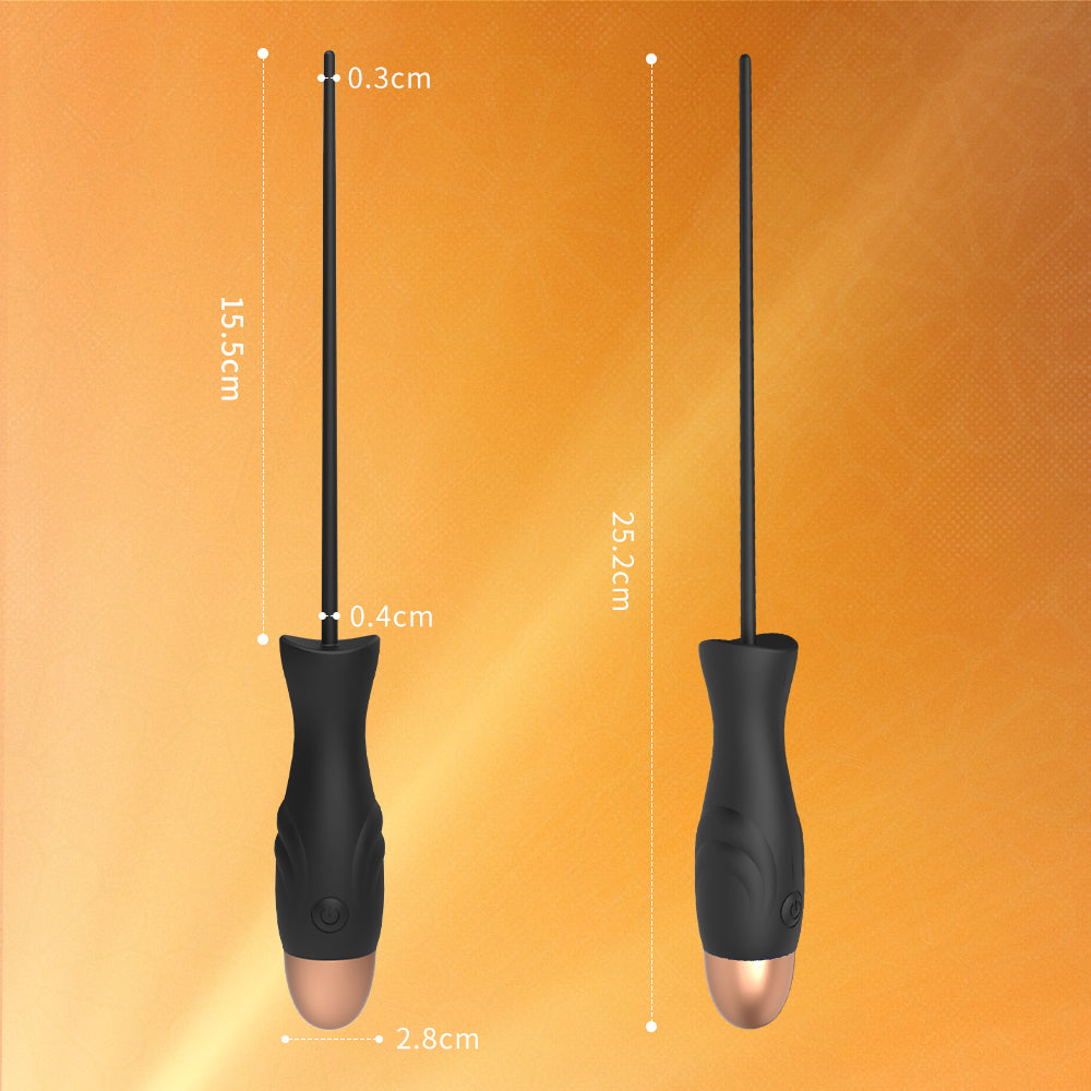 USB強震尿道プラグ ミニサイズで細身のデザインが禁断の深部に到達。強力な振動が尿道口を直接刺激し