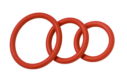 NITRILE COCK RING SET-RED