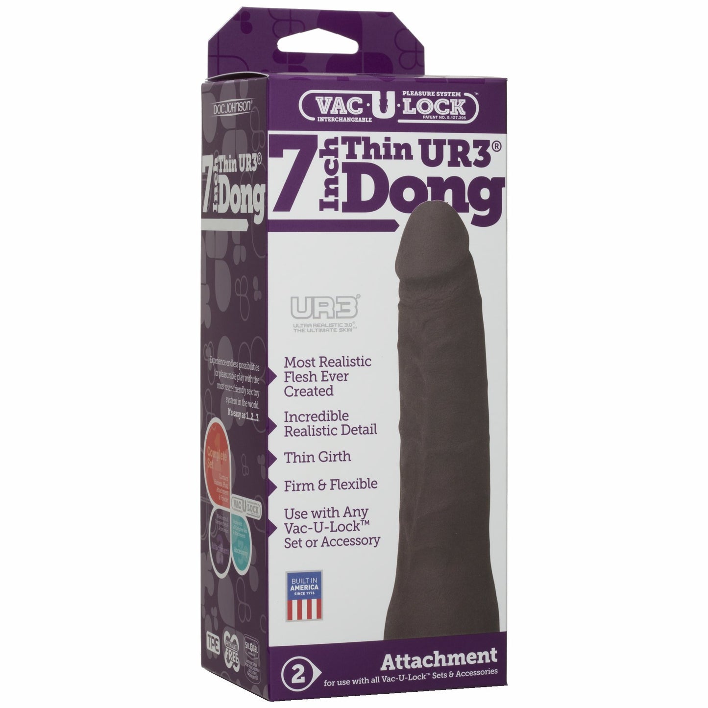 VAC U LOCK 7IN THIN DONG BLACK