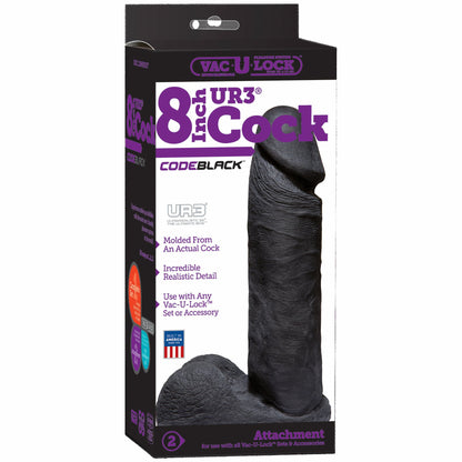 VAC U LOCK CODE BLACK 8IN ULTRASKYN COCK