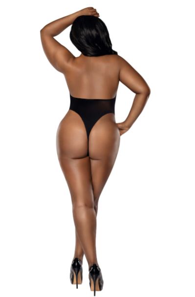 EASY TEDDY W/ FISHNET PEEK A BOO BLK X/