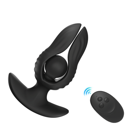 空気充填玉入りアナルプラグ膨張させて大きくし、思うがままにください