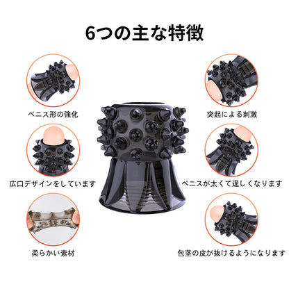 しこりクリング360°包み込む、物理的に亀頭の敏感度を下げますので,早漏防止にもなります