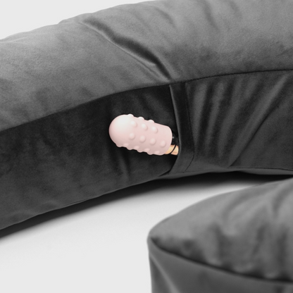 Lune Side Snuggle Pillow with Palm Vibrator Black