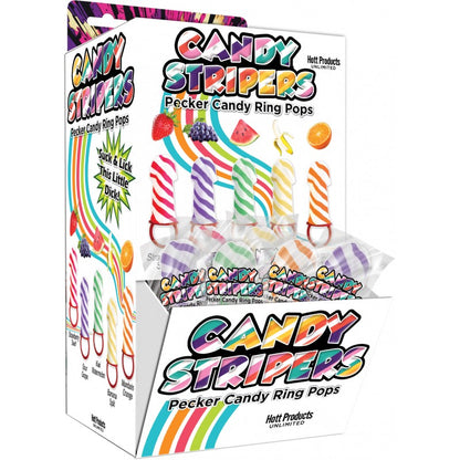 CANDY STRIPERS PECKER CANDY RING POP ASST. 36PC DISPLAY