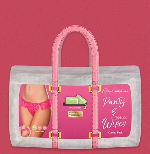 SWEETUMS FLUTTER THONG W/ WIPES WATERMELON L/XL