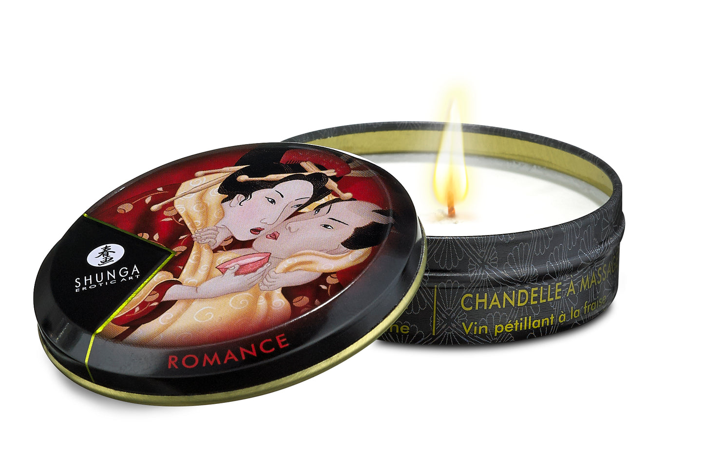 MINI MASSAGE CANDLE ROMANCE/ SPARKLING STRAWBERRY WINE 1 OZ