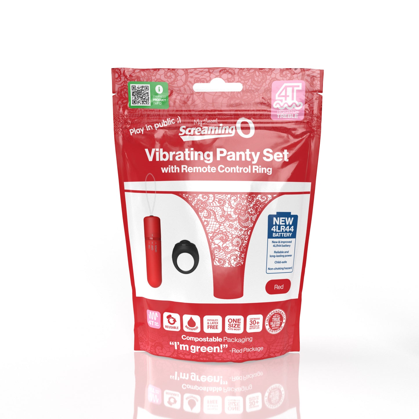 SCREAMING O MY SECRET 4T PANTY VIBE RED (TREBLE)