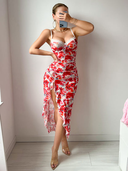 Sexy lingerie sets Cross-Border New Strap Floral Dress Pajamas Nightdress Sexy Lingerie Set