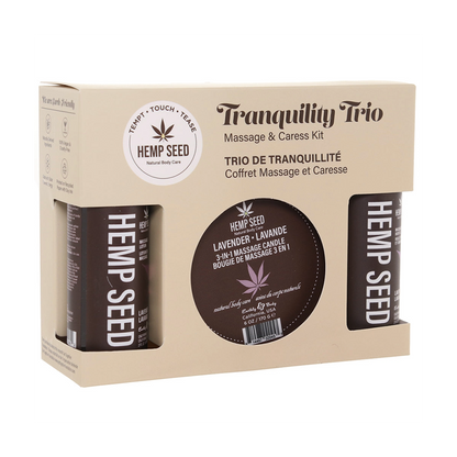 Hemp Seed Tranquility Massage Trio Gift Set - Lavender