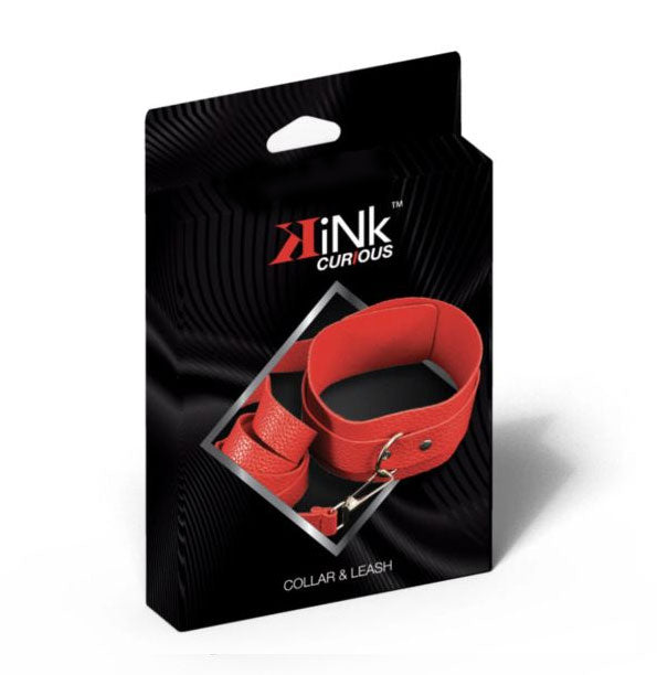 KINK CURIOUS COLLAR & LEASH SET RED