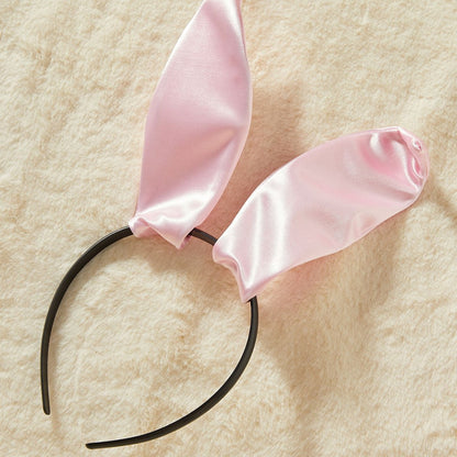 Lingerie Bodystocking Sexy Pink Bunny Girl Uniform Furry Bunny Ears and Tail Jumpsuit