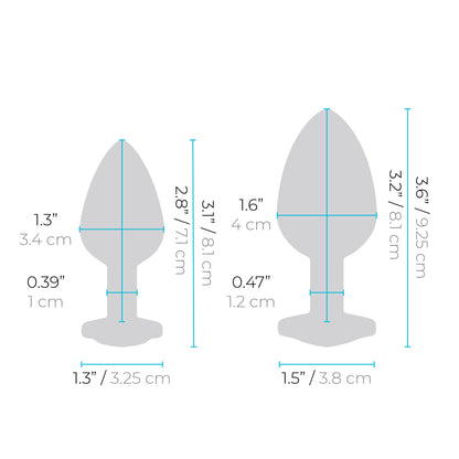 Jewel Heart Metal Butt Plug Training Set