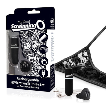 SCREAMING O MY SECRET CHARGED REMOTE CONTROL PANTY VIBE BLACK