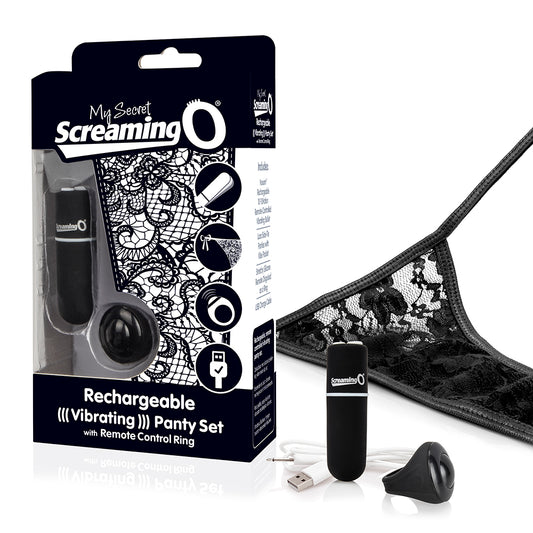 SCREAMING O MY SECRET CHARGED REMOTE CONTROL PANTY VIBE BLACK