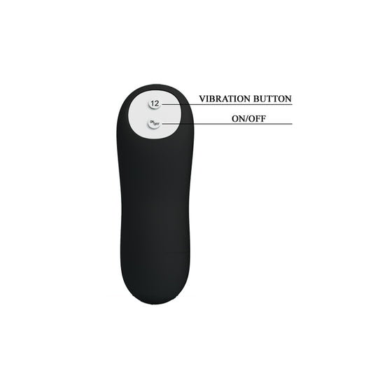 PRETTY LOVE VIBRATING BEAD BUTT PLUG BLACK