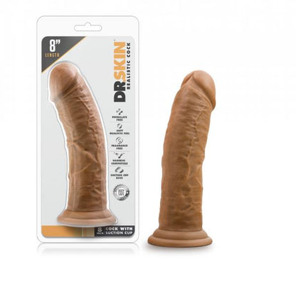 DR SKIN 8IN COCK W/ SUCTION CUP MOCHA