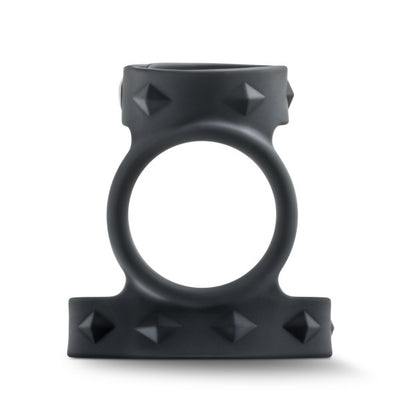 PERFORMANCE VS8 SILICONE DOUBLE COCK & BALL STRAP BLACK