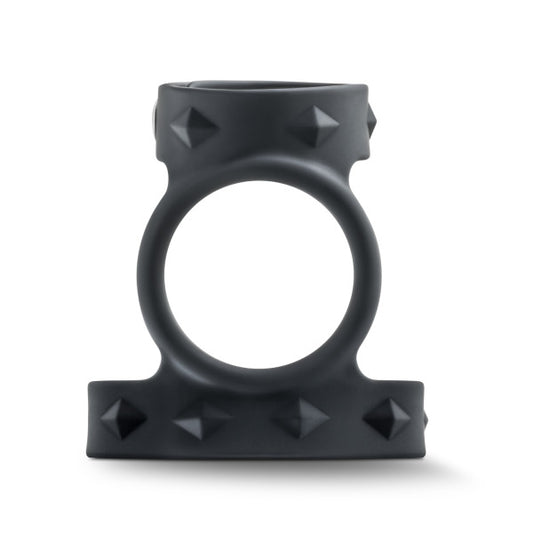 PERFORMANCE VS8 SILICONE DOUBLE COCK & BALL STRAP BLACK