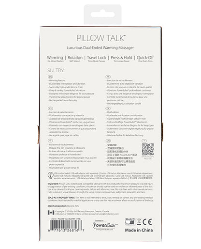 PILLOW TALK SULTRY ROTATING WAND PINK